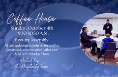 Sunday, Oct. 4th: 9:30 A.M. - 10:30 A.M.