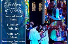 Tuesday, February 3rd @ 8:30 A.M. Mass